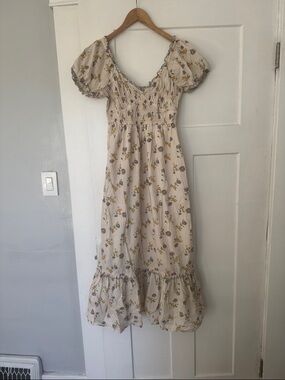 Maxi Dress in Cream and Yellow